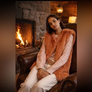 Anthropologie NWT Faux Fur Vest size ALL.